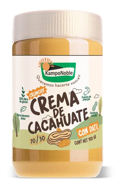 Crema de Cacahuate Tostado & Dátil | Cont. Neto: 500 gramos | Naturalmente Ducle | Sin Azucares |